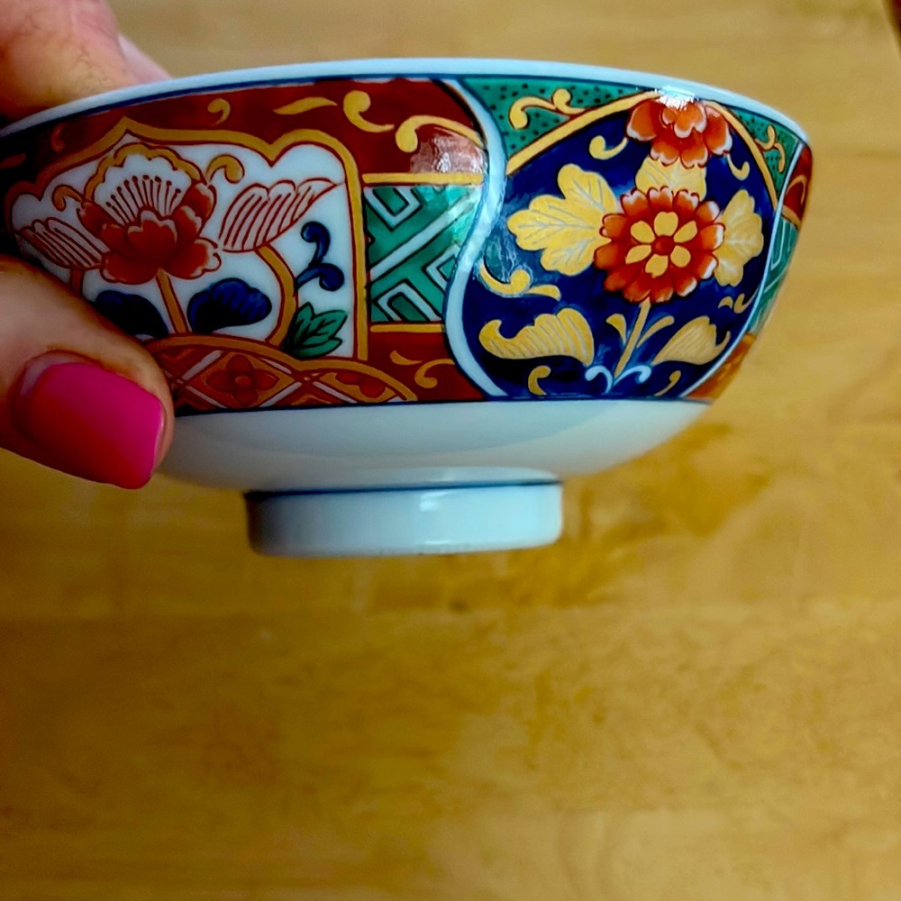 🍚 🥢 Vintage Japanese Porcelain Rice Bowl Cup Signed 🍚